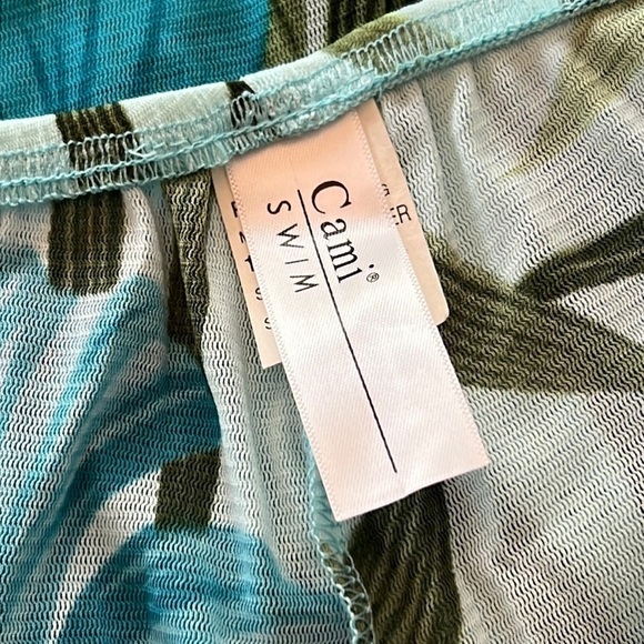 🏁 SALE 🏁 CAMI SWIM Tropical Turquoise Mesh Sarong Pool Pants, Size S - Picture 3 of 6